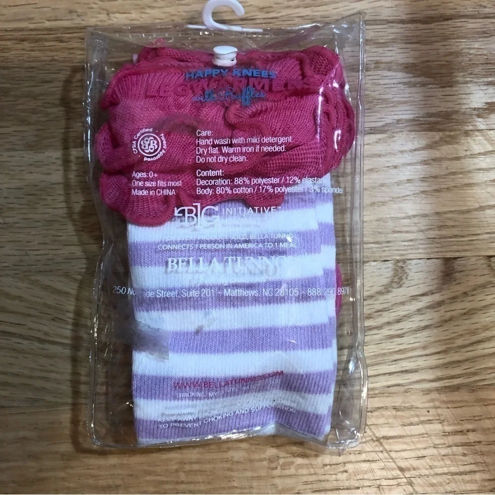 Bella Tunno Legwarmers NEW Ruffles Heart Purple Pink Leg Warmers